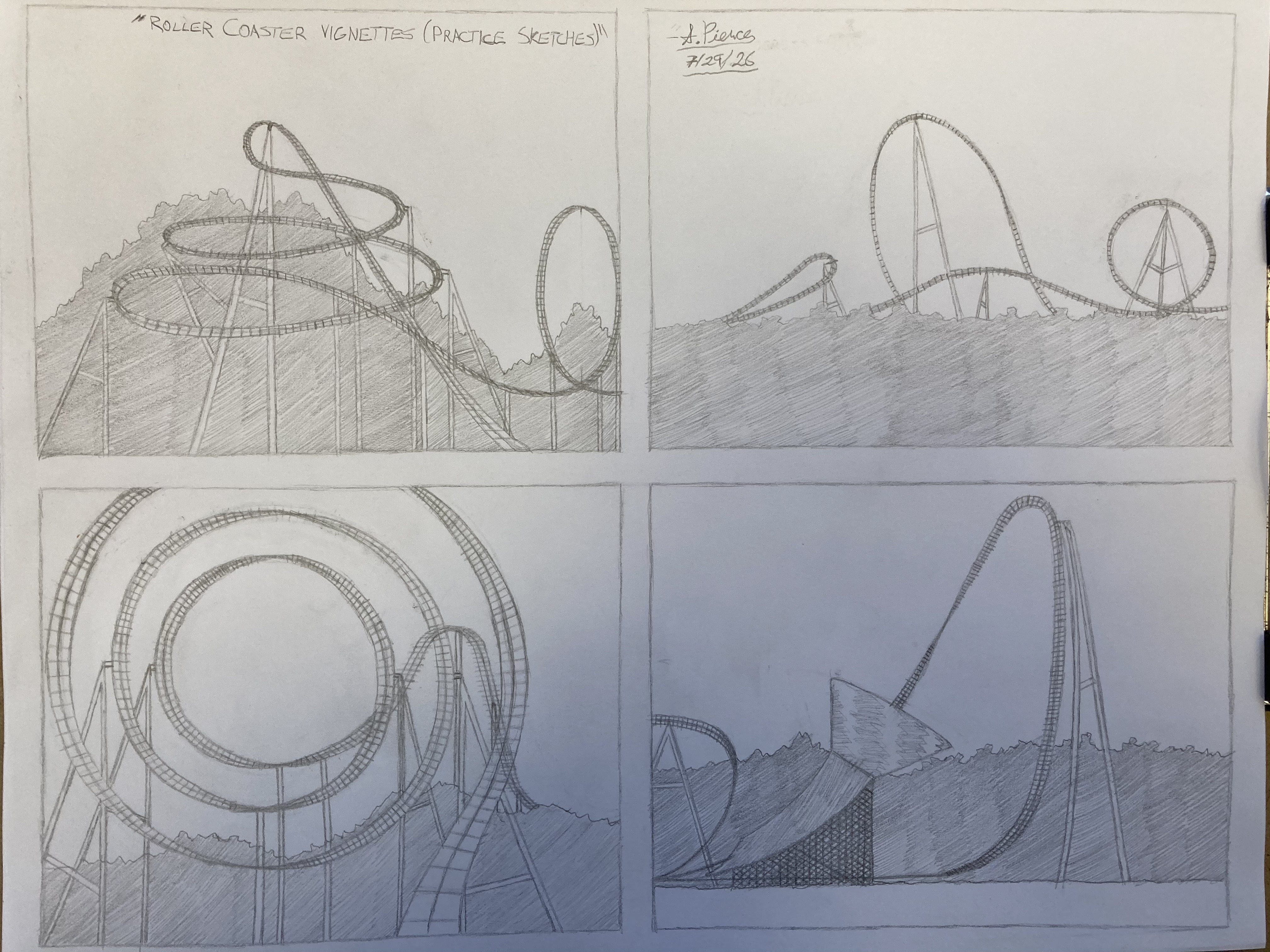 Roller Coaster Vignettes (Practice Sketches)